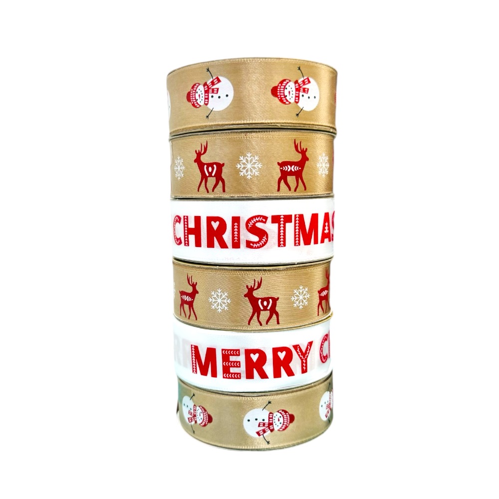 Doodle Kiddo - Merry Christmas Festive Ribbon Set - 6 Pcs