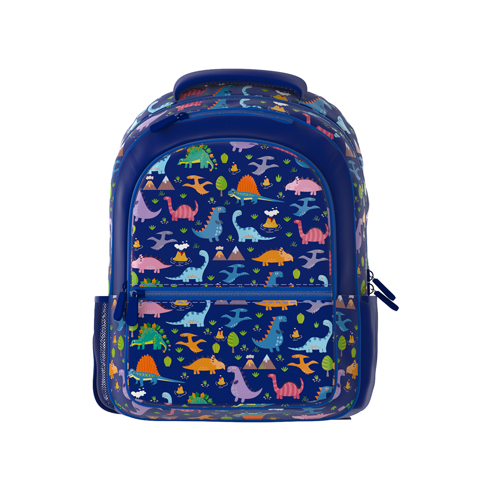 Doodle Kiddo - Dinosaur Themed School Backpack - Blue - 16.5-Inch/42cm