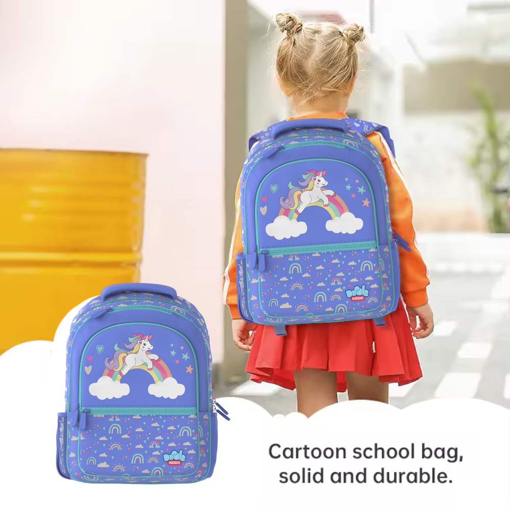 Doodle Kiddo - Unicorn Themed School Backpack - Purple - 16.5-Inch/42cm