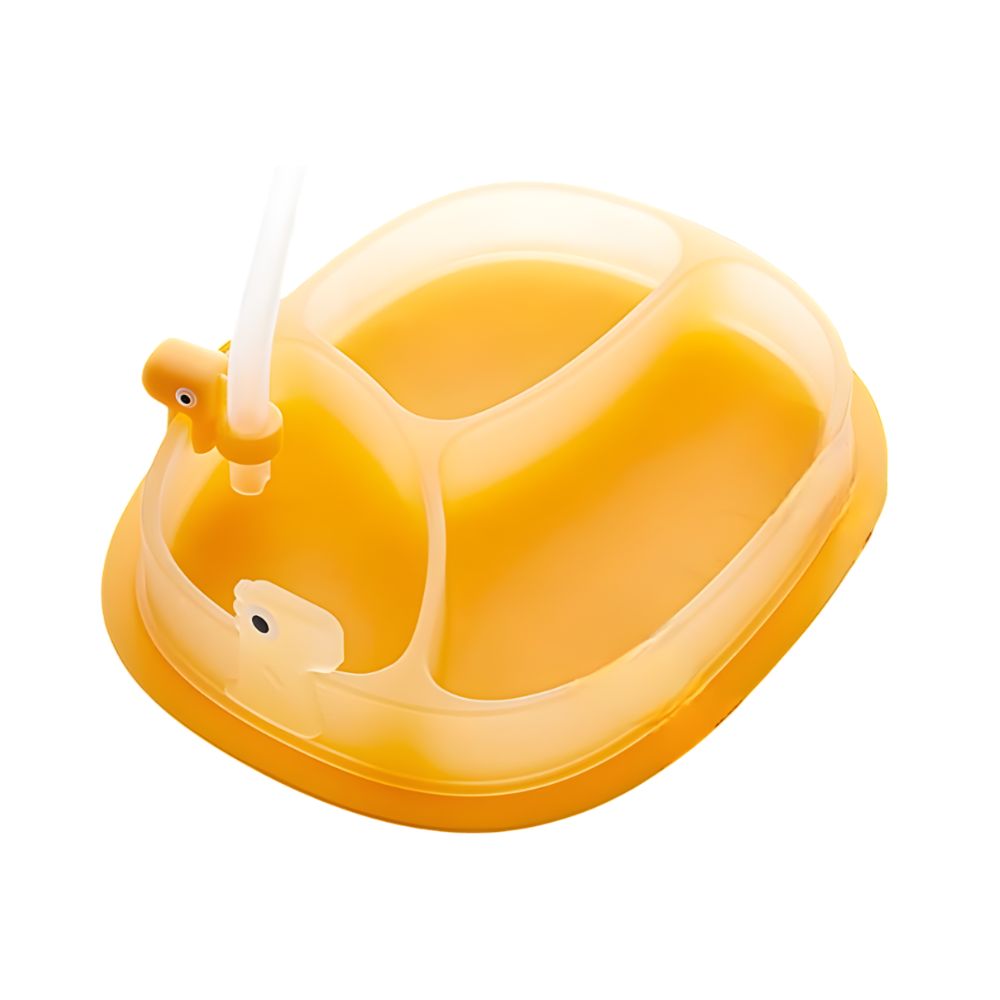 Babycare Silicone Suction Plate with straw - Orange