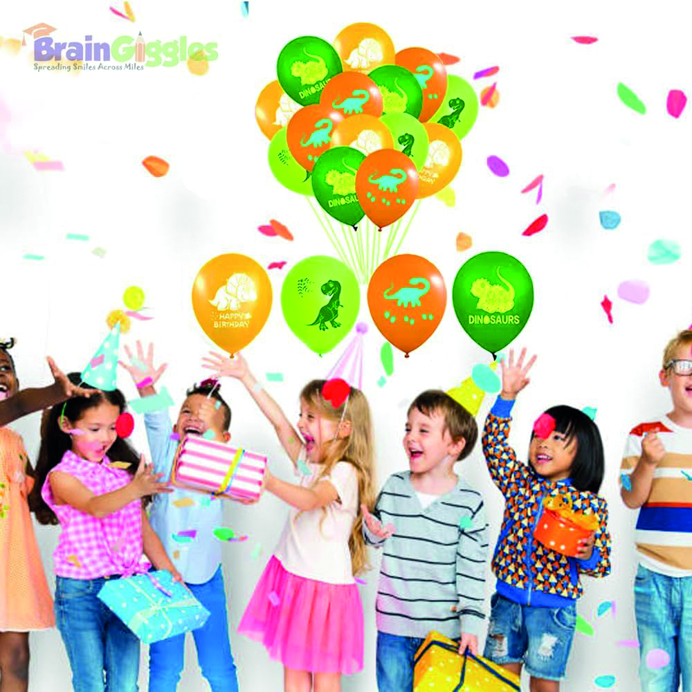 Brain Giggles - Dinosaur Balloons Set - 12Pcs