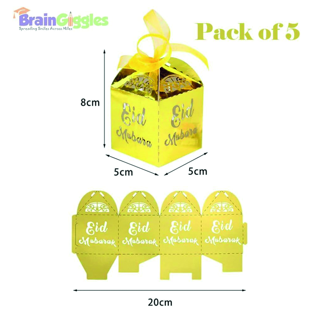 BrainGiggles - Eid Mubarak Gift Boxes - 5 Pcs - Gold