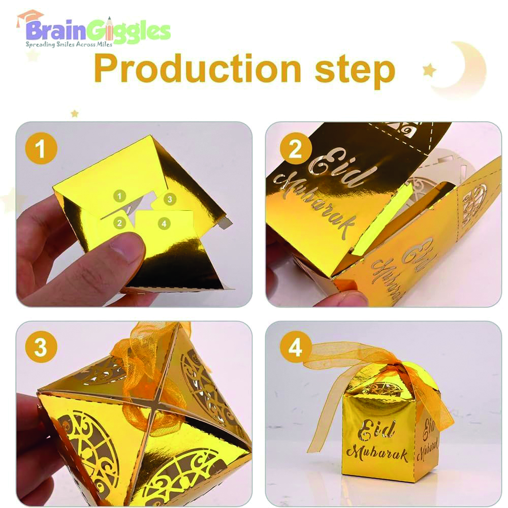 BrainGiggles - Eid Mubarak Gift Boxes - 5 Pcs - Gold