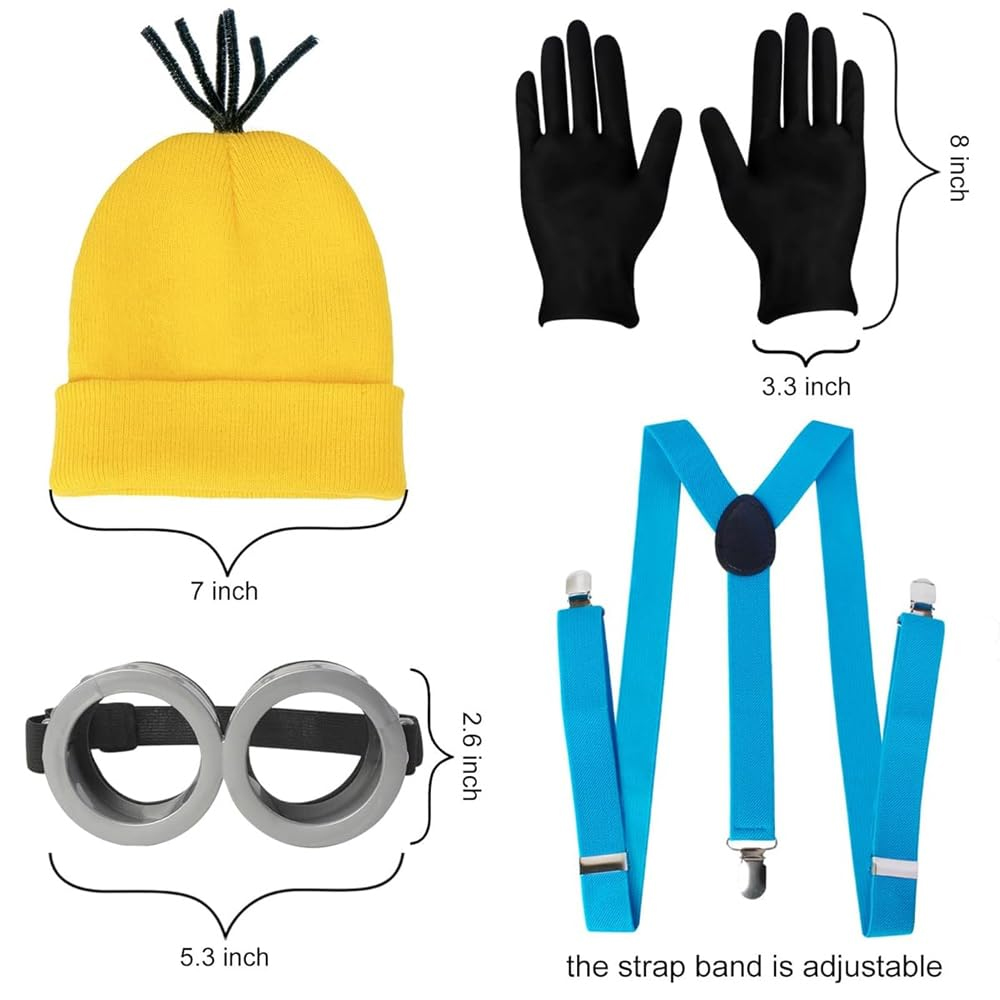 BrainGiggles - Minion Costume Accessories - 4pcs