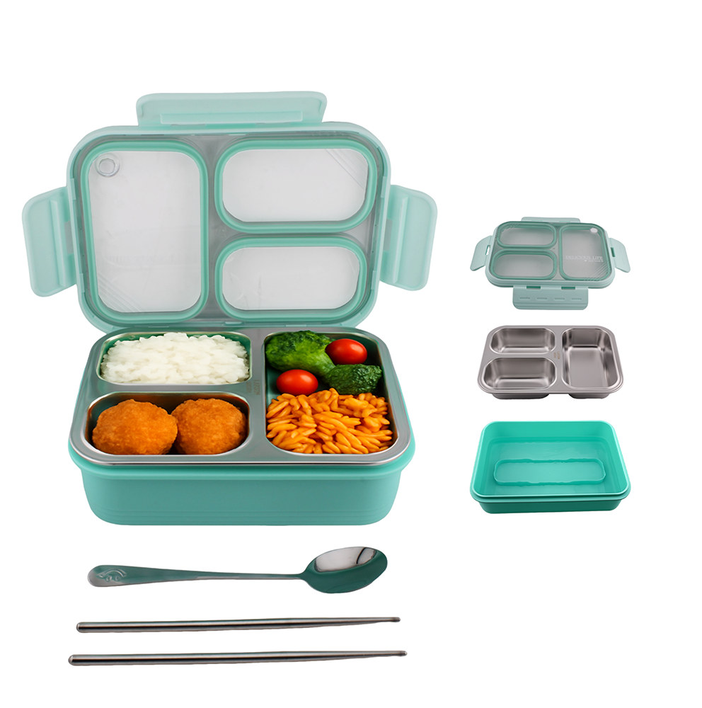 Cravista - 3-Compartments Bento Lunch Box - Multicolor - 620 ml