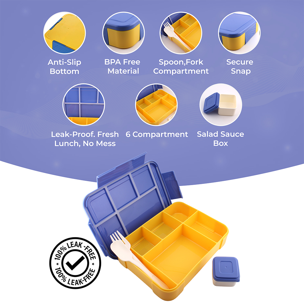 Cravista - Leak Proof Bento Lunch Box For Kids - 1330ml
