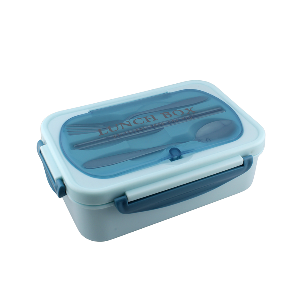 Cravista - 2-Compartments Bento Lunch Box With Spoon, Fork & Chopsticks - Multicolor - 1.2 L