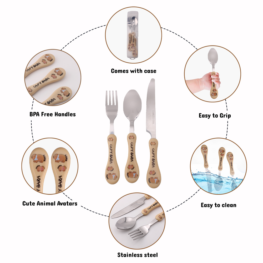Cravista - Family Capy Bara Cutlery Set with Case