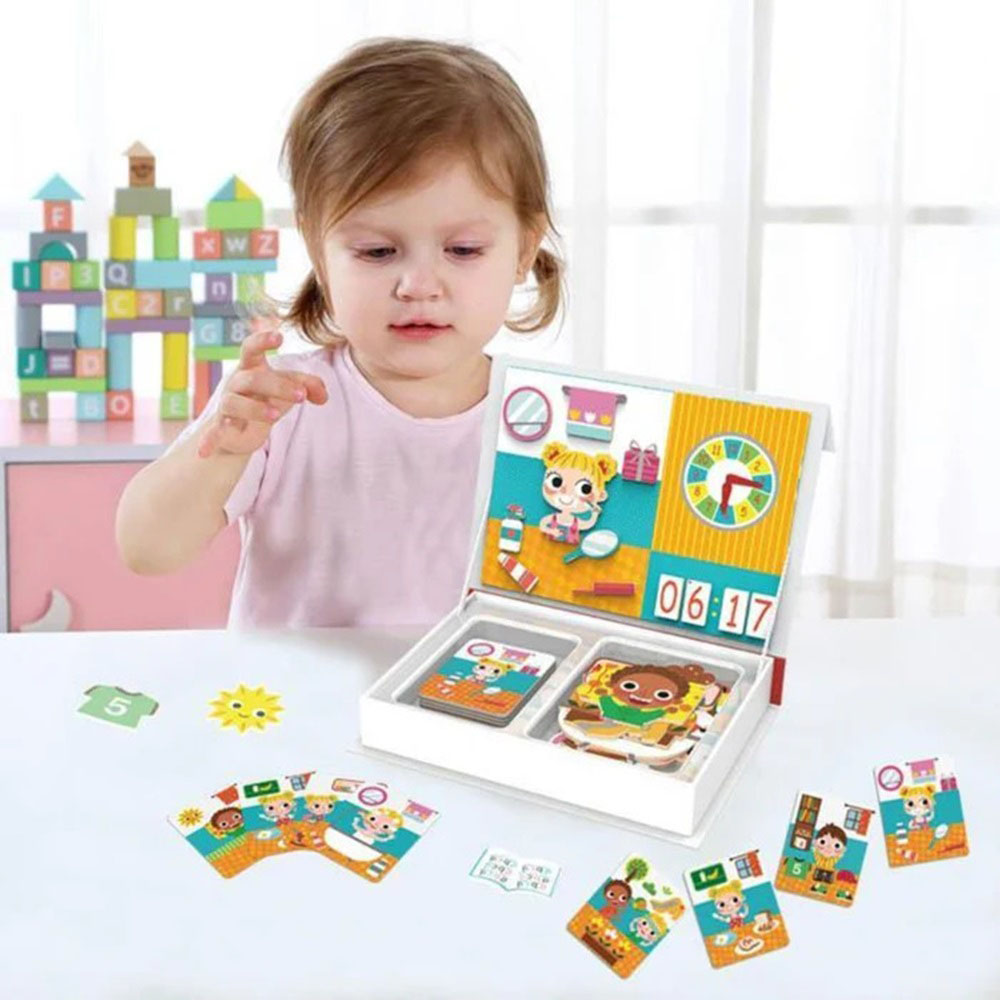 Tooky Toy - A Wonderful Day Themed Magnetic Travel Play Box - 108pcs