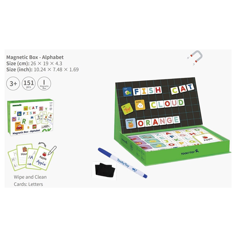 Tooky Toy - Alphabet Themed Magnetic Travel Play Box - 149pcs
