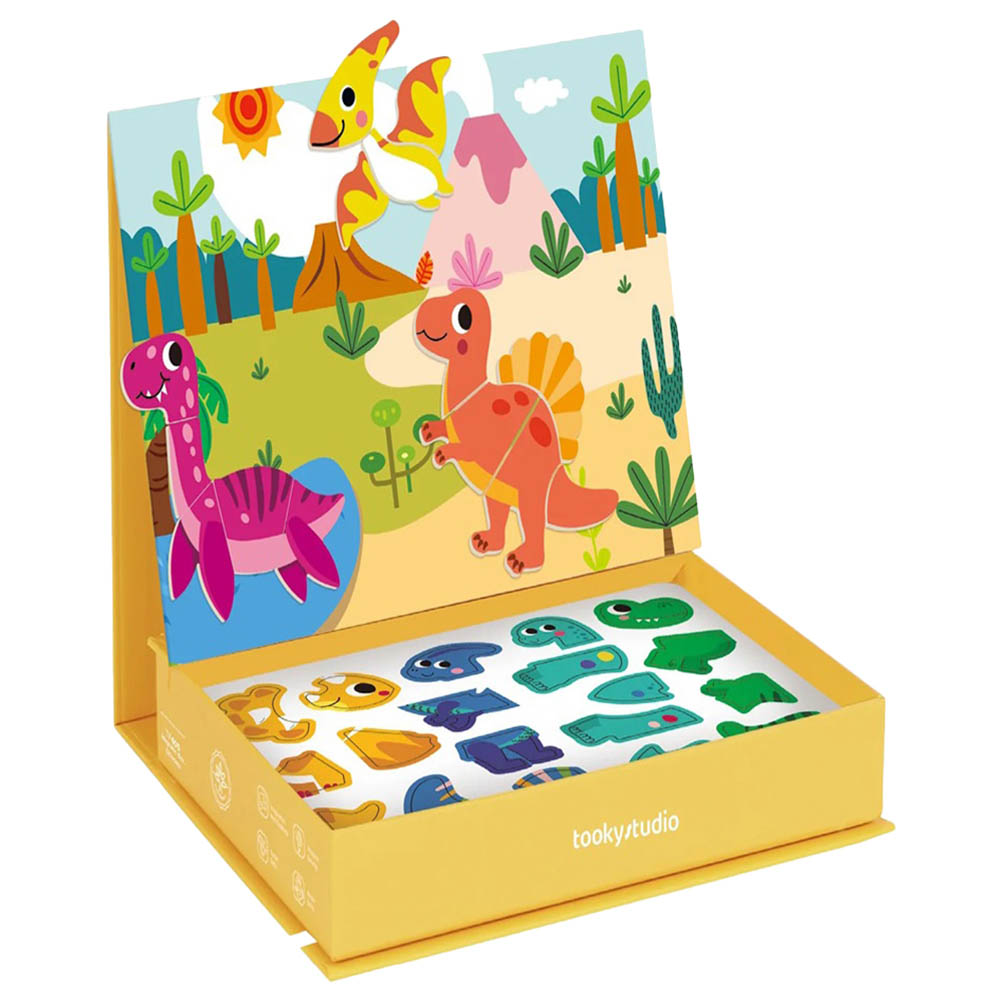 Tooky Toy - Dinosaur Themed Magnetic Travel Play Box - 12pcs