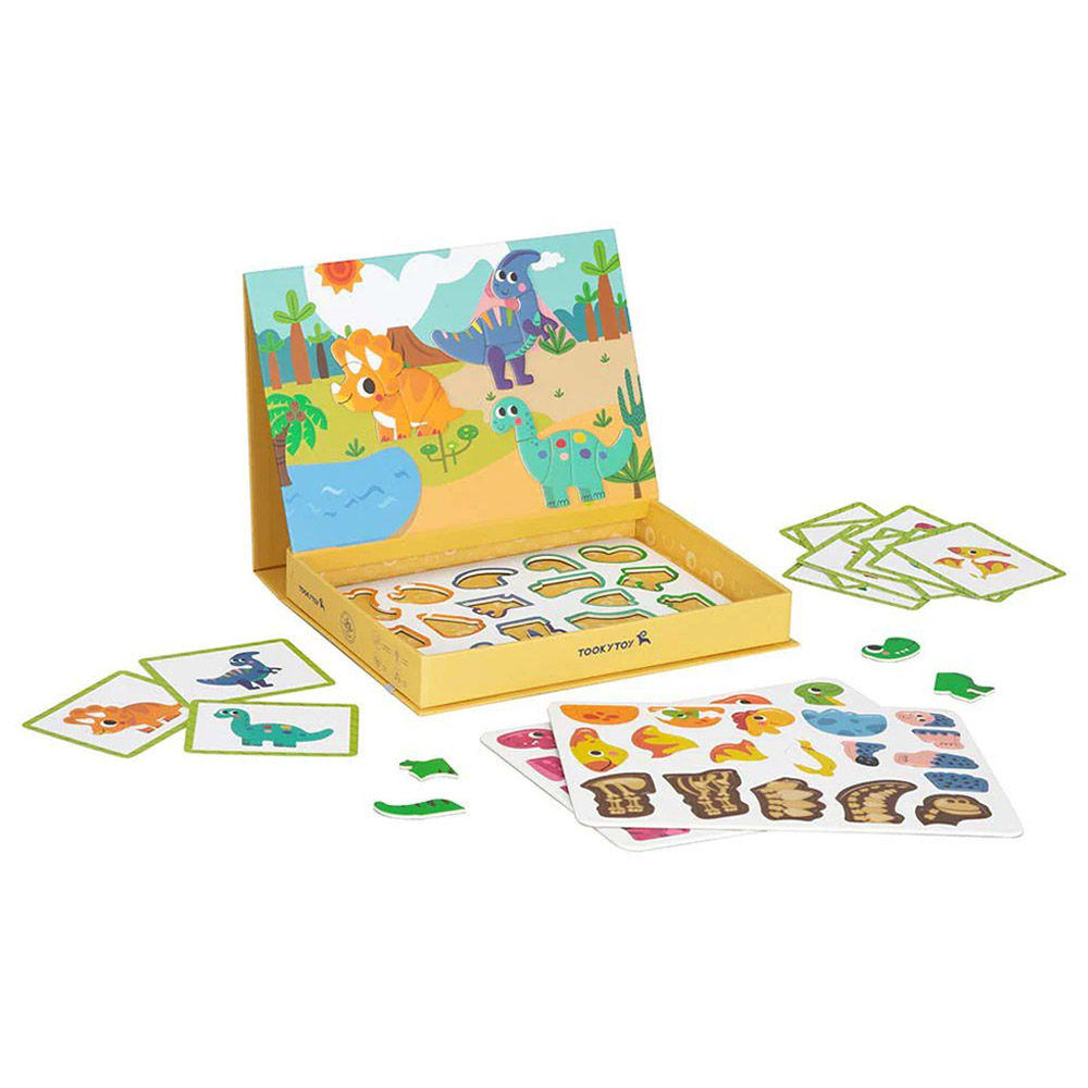 Tooky Toy - Dinosaur Themed Magnetic Travel Play Box - 12pcs