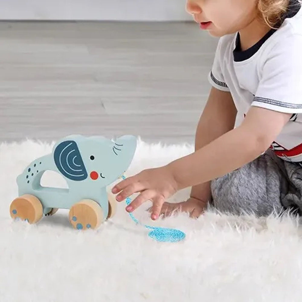 Tooky Toy - Wooden Elephant Pull Along Toy