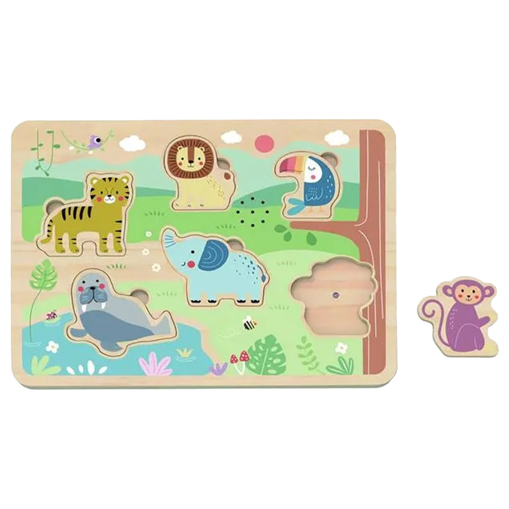Tooky Toy - Animals Puzzle With Music - 7pcs