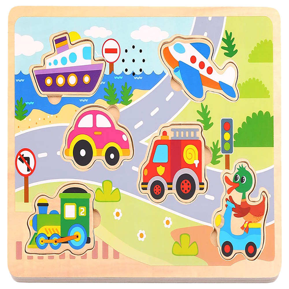 Tooky Toy - Vehicles Puzzle With Music - 7pcs