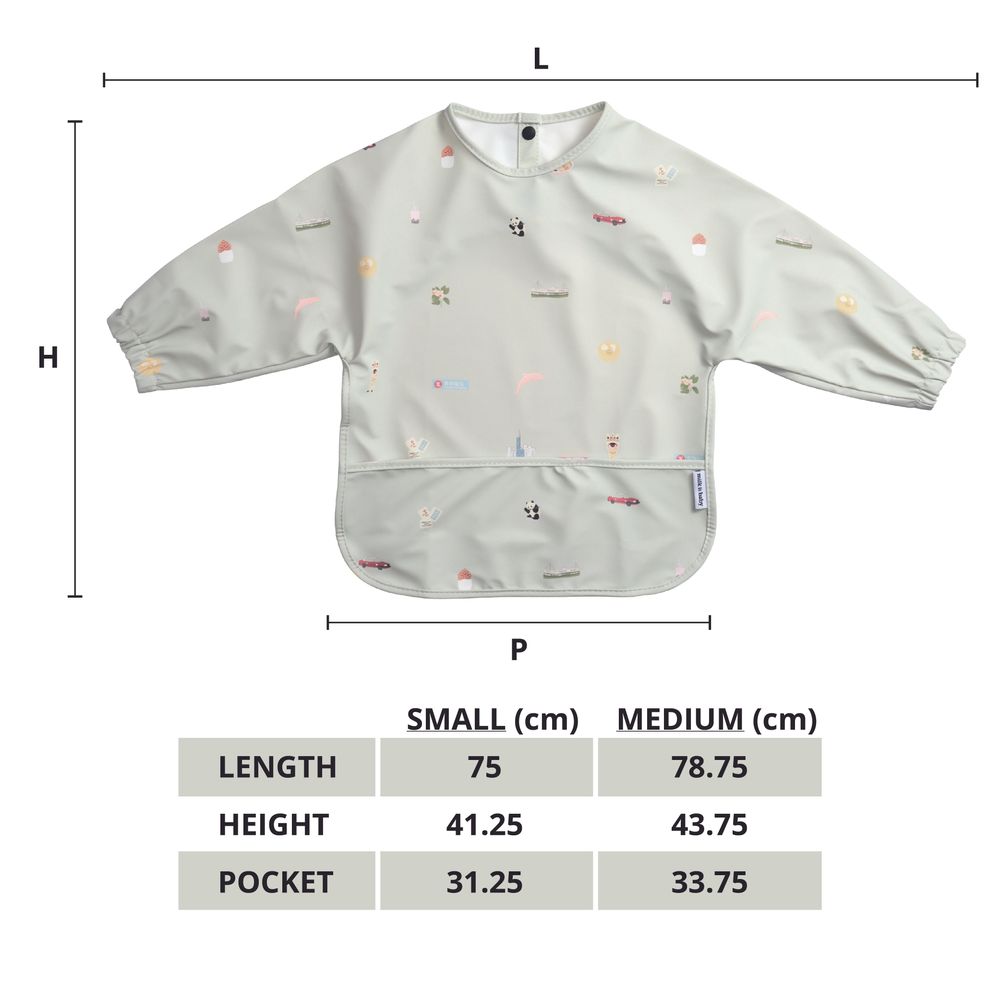 Milk It Baby - Waterproof Long Sleeved Bib - Hong Kong City