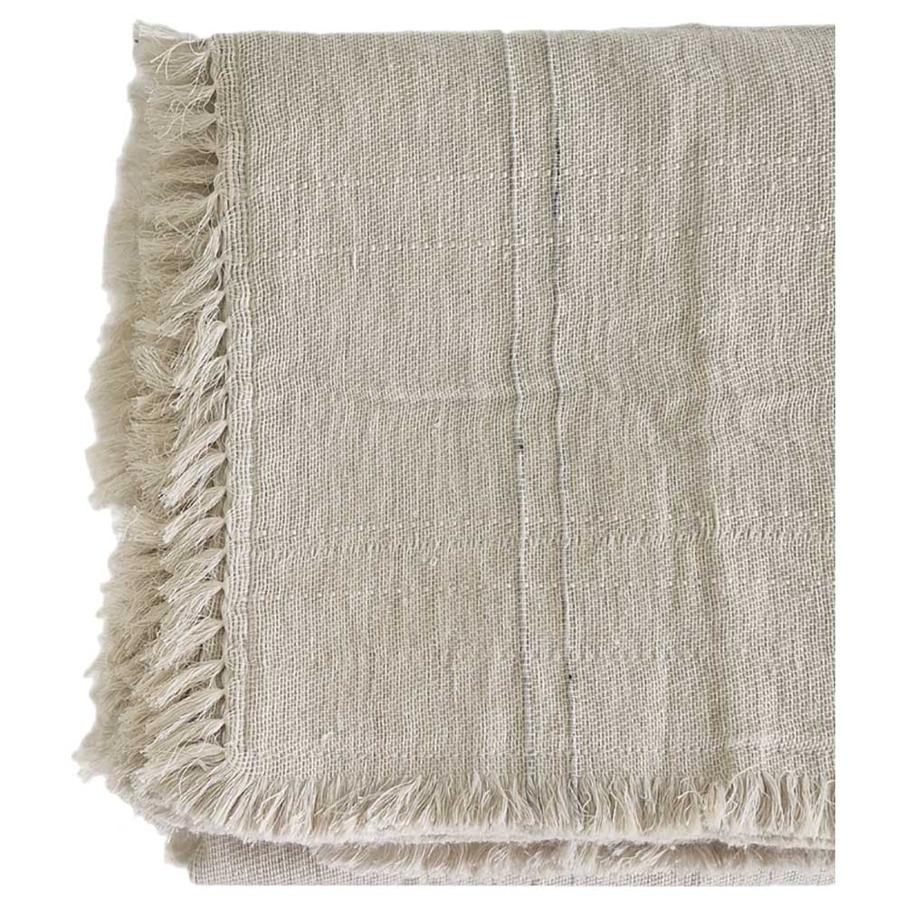 Aiida - Linen Handwoven Bed Cover - Beige
