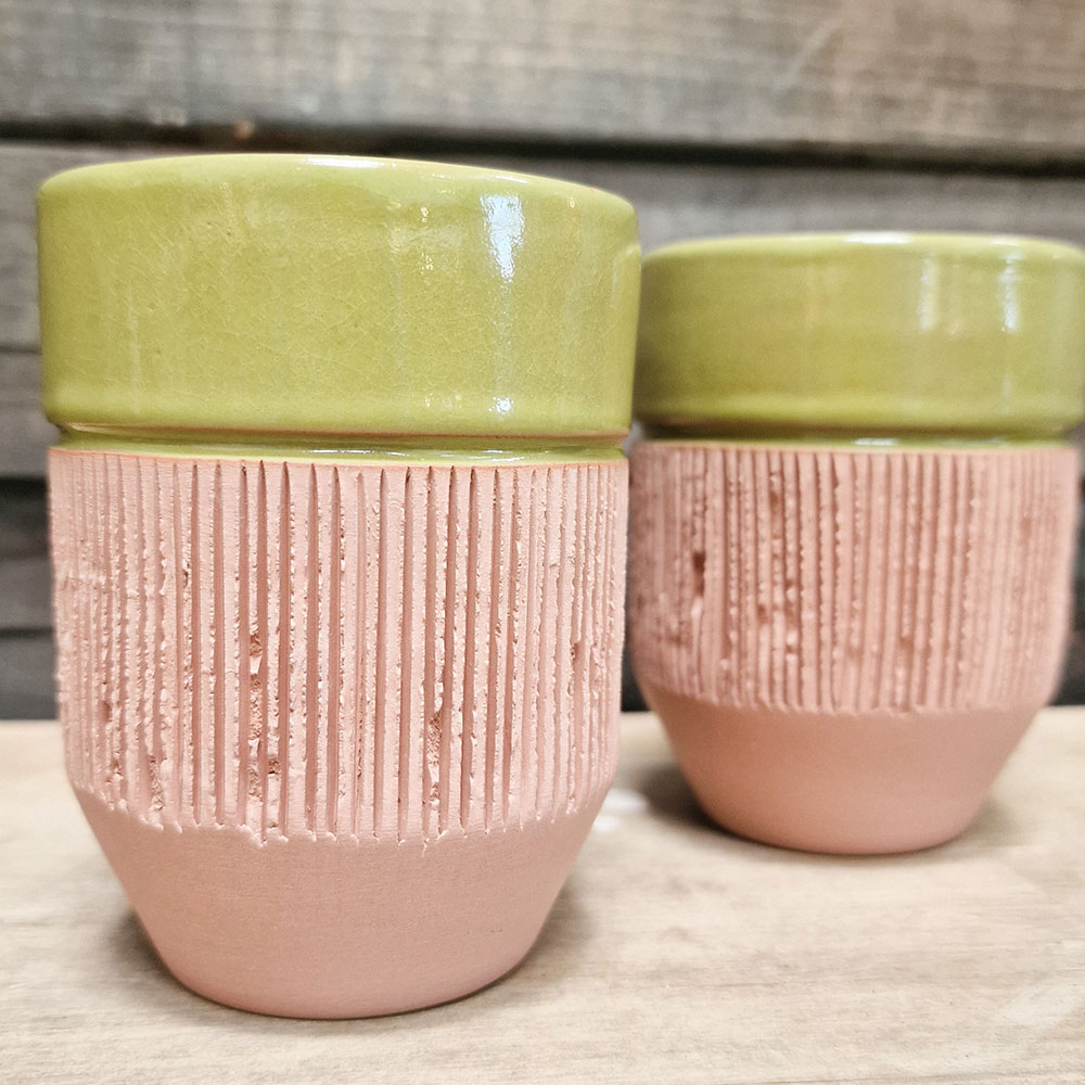 Aiida - Pottery Cup - Green