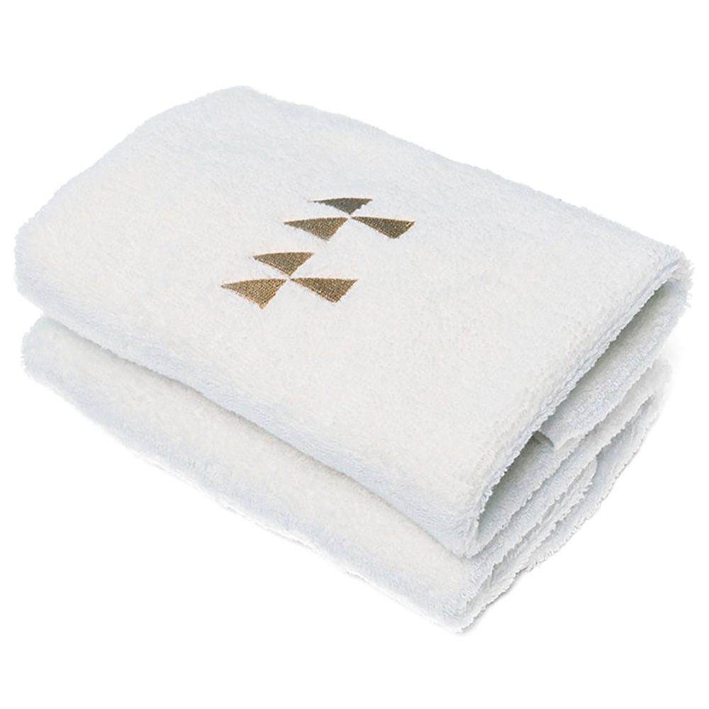 Aiida - Trillium Egyptian Guest Towel Set - White/Beige - Pack of 2