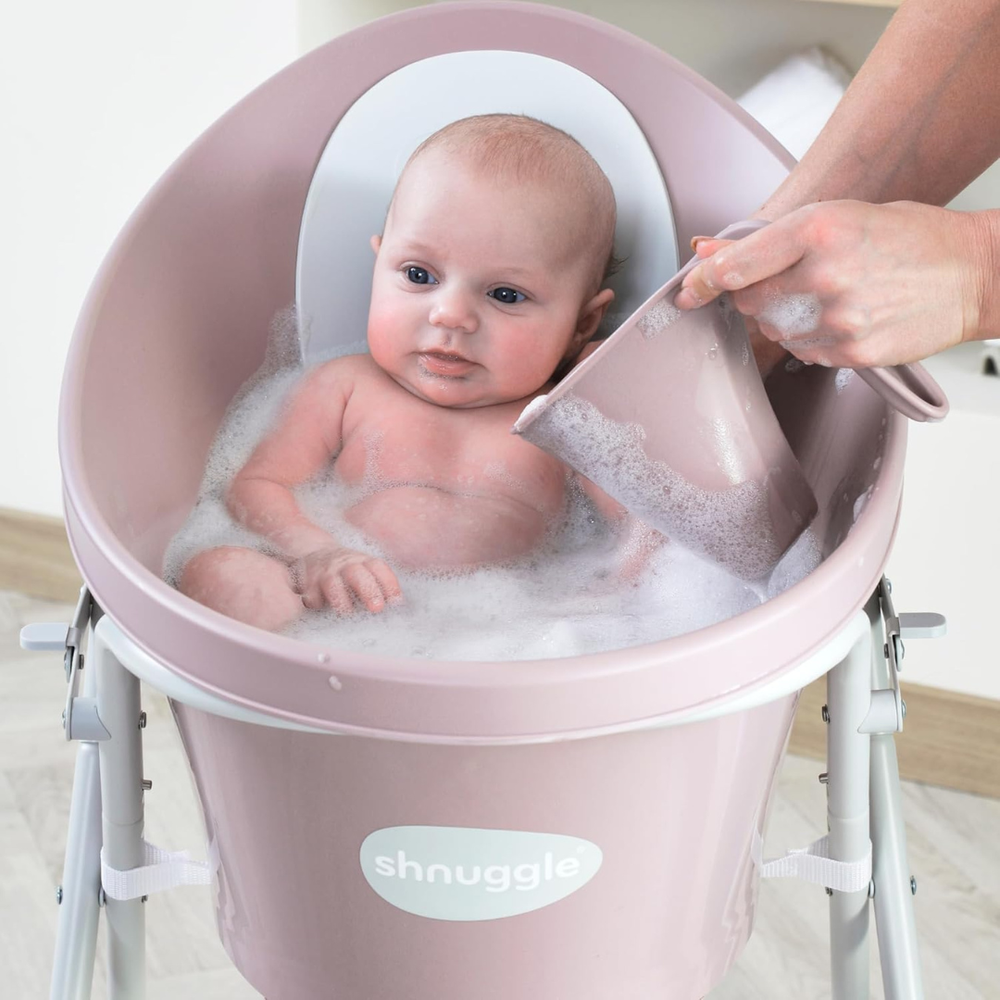 Shnuggle - Baby Bath & Rinsing Jug Bundle - Blossom - 2pc Set