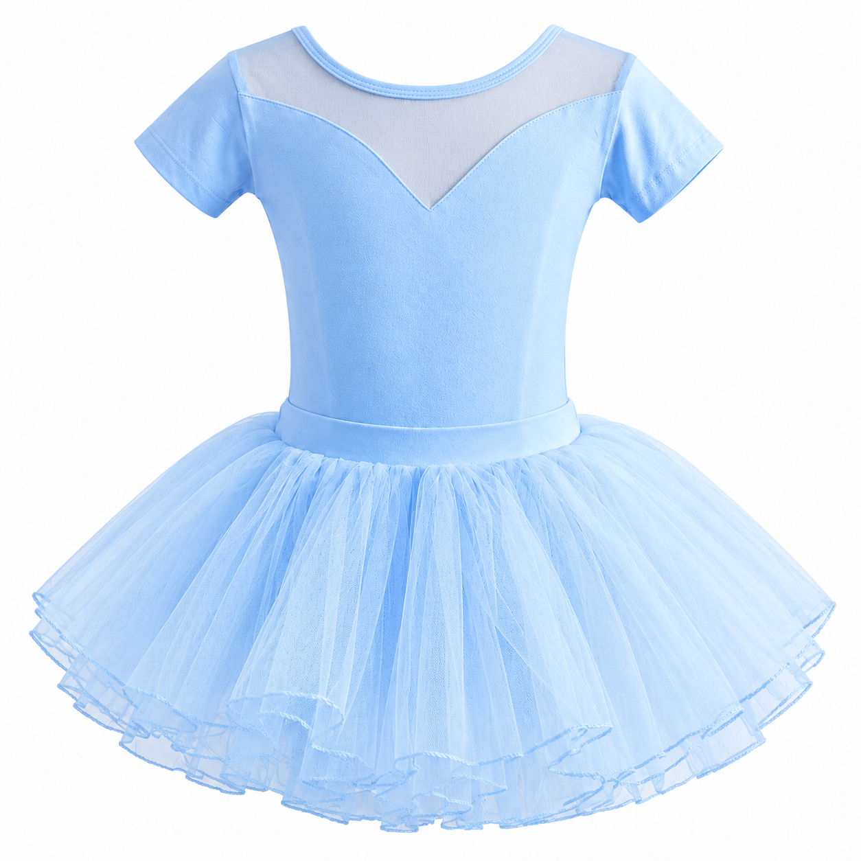 Lil Cloud Threads - Short Sleeve Girls Ballet Tutu Dress With Layered Tulle Skirt