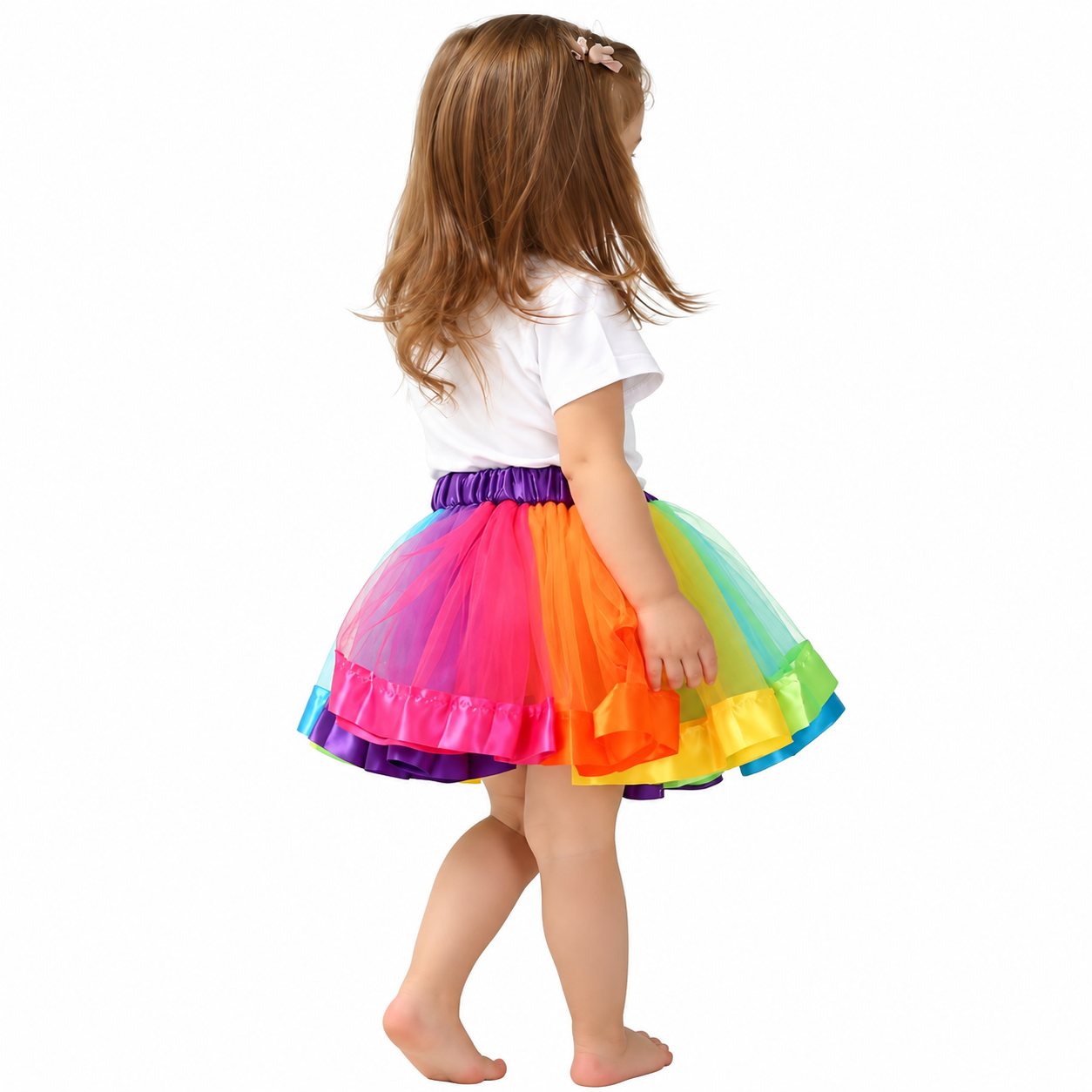 Lil Cloud Threads - Rainbow Tulle Girls Tutu Skirt - Multicolor