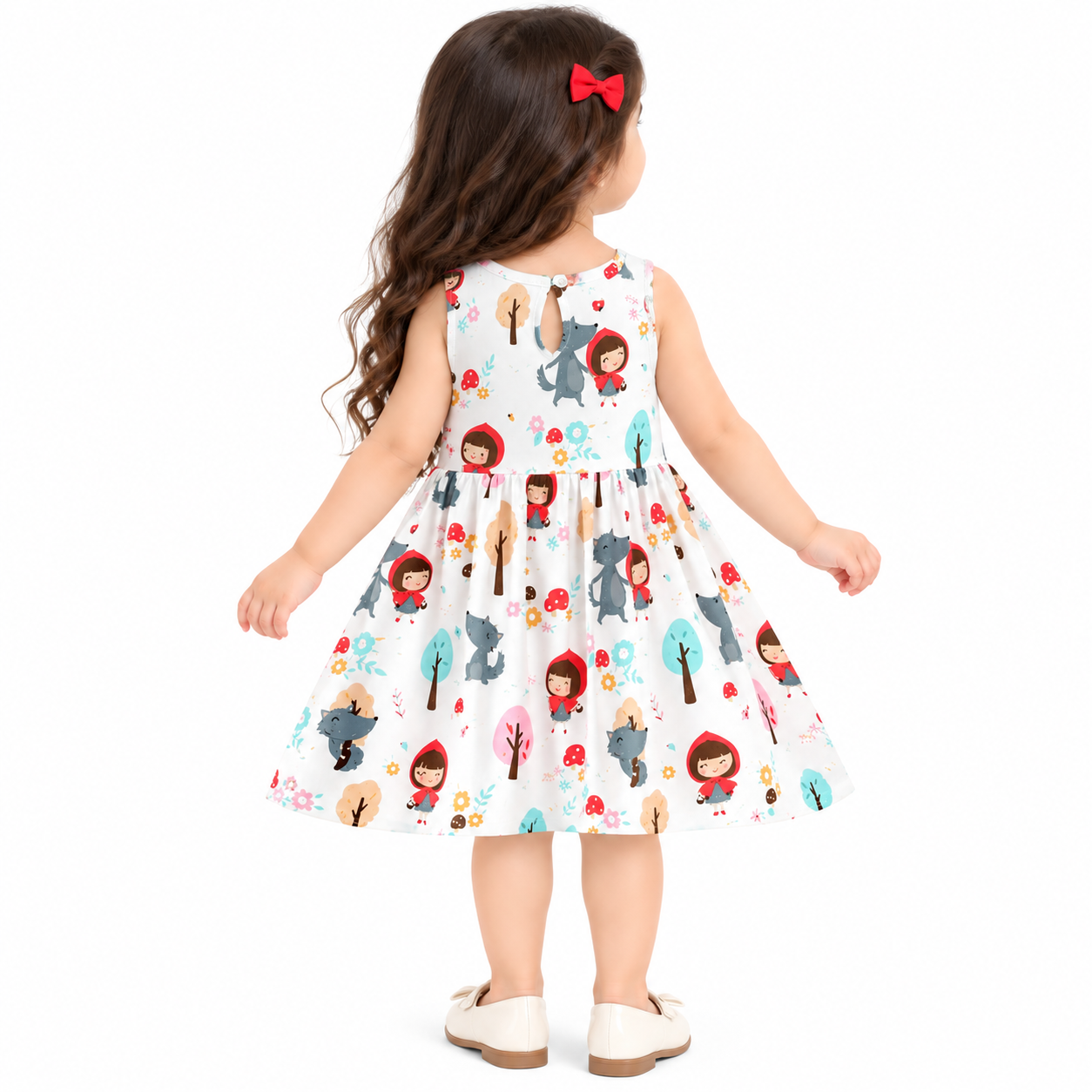 Lil Cloud Threads - Girls Summer Adorable Full Length Print Dress - Multicolor