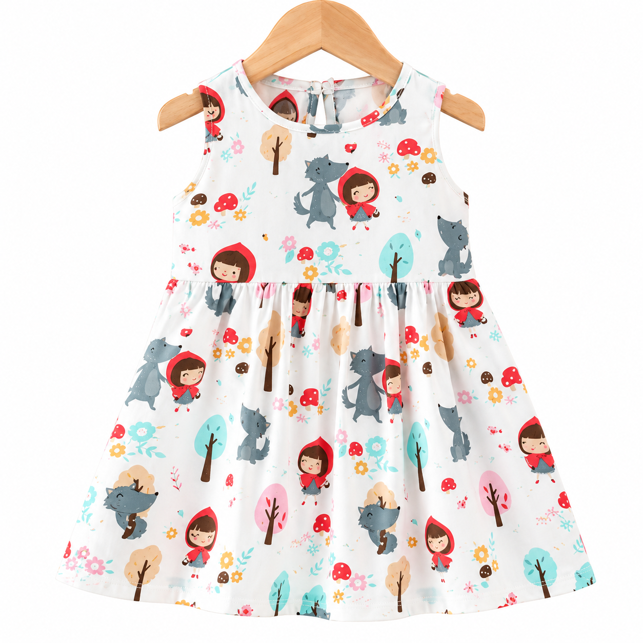 Lil Cloud Threads - Girls Summer Adorable Full Length Print Dress - Multicolor