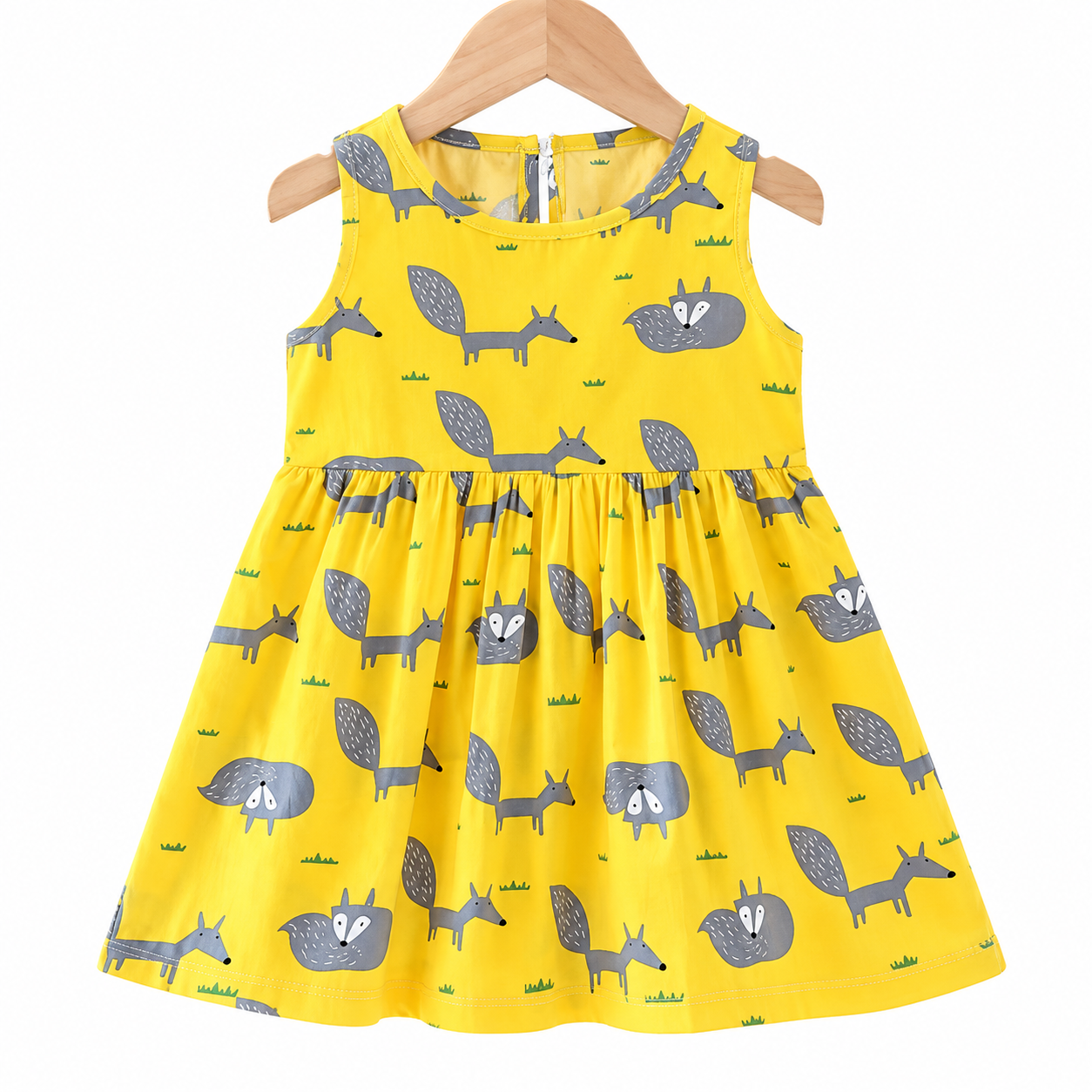 Lil Cloud Threads - Girls Eye Catching Allover Art Print Twirly Dress - Multicolor