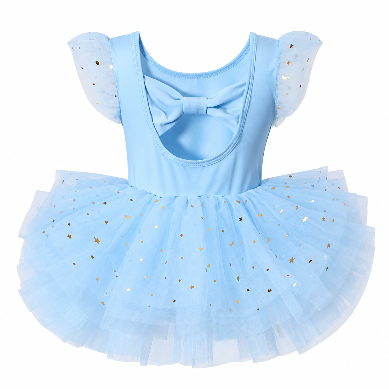 Lil Cloud Threads - Fly Sleeve Star Sequin Girls Ballet Tutu Dress