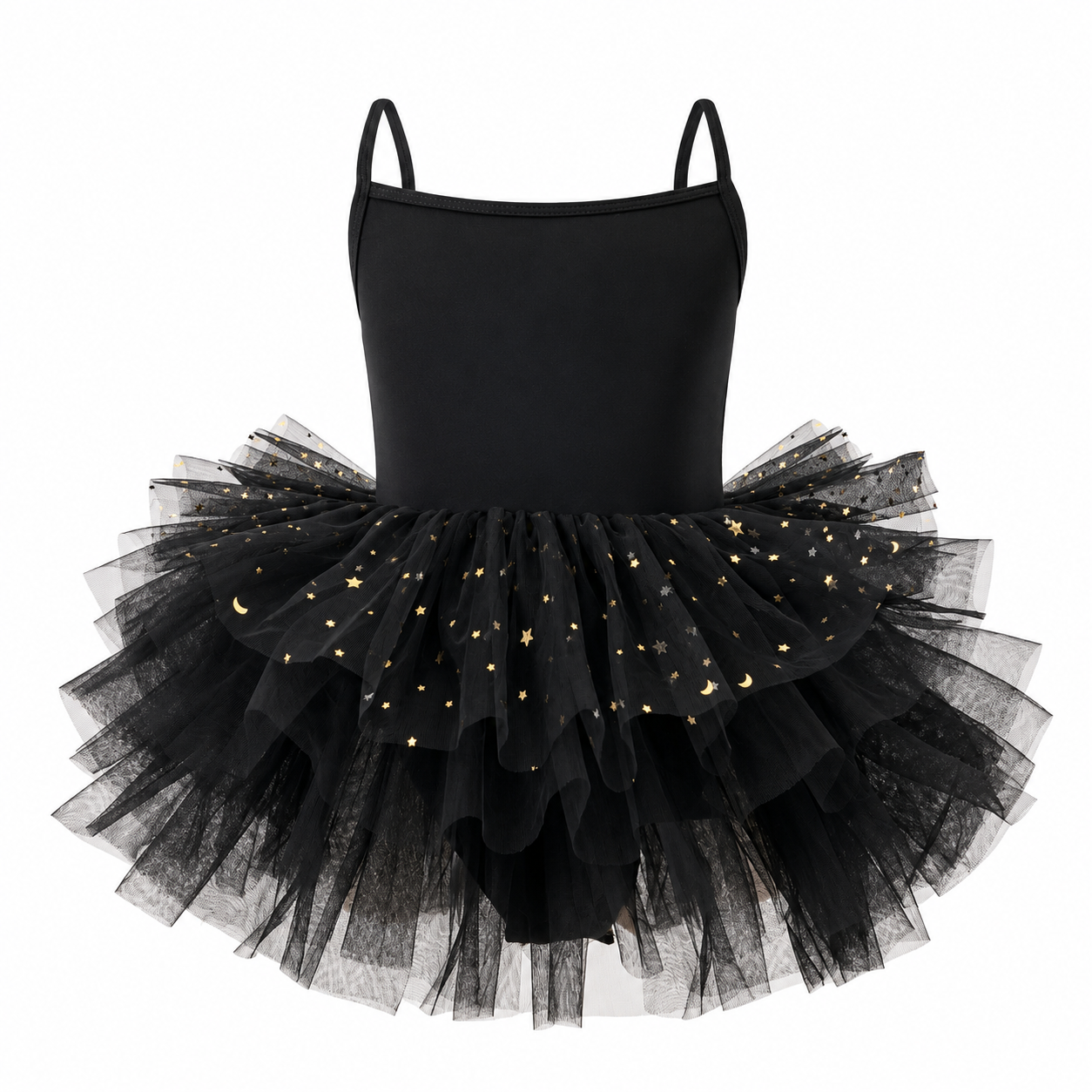 Lil Cloud Threads - Girl's Spaghetti Strap Star Sequin Ballet Tutu Dress