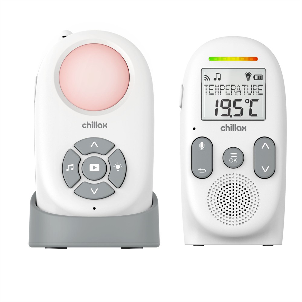 chillaxbaby Advanced Audio Baby Monitor With Nightlight, Temperature Sensor & Charging Pod - Cb360
