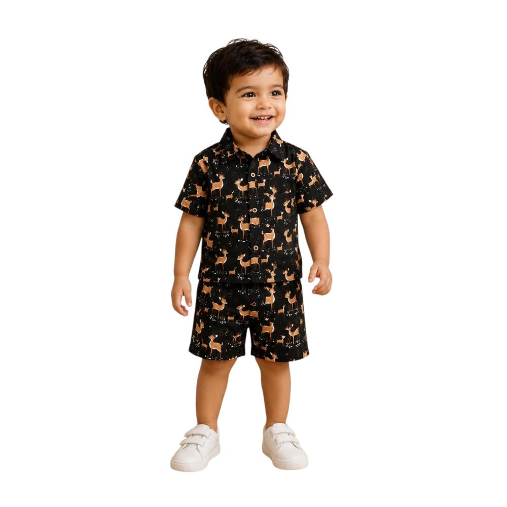 Matching Family Outfits -Midnight Forest_Shirt and Short Set