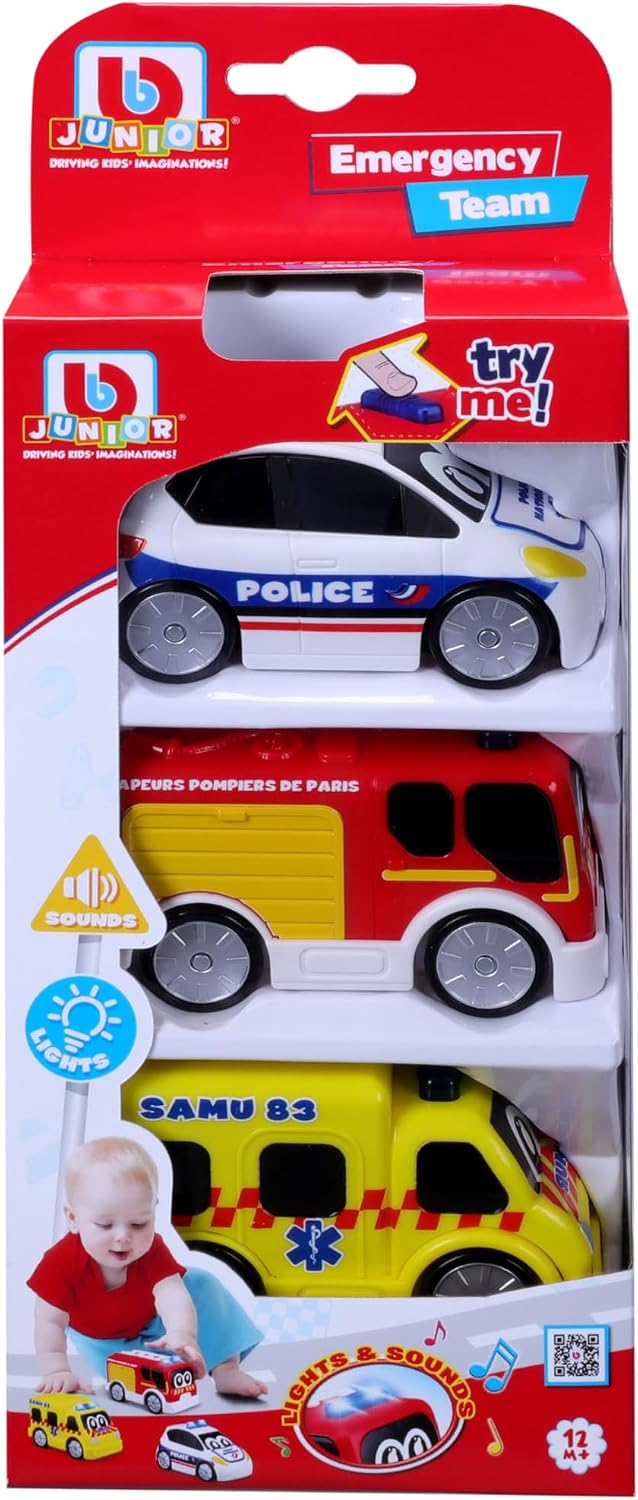 BB Junior- Emergency Team With Light & Sound - 3 Pcs