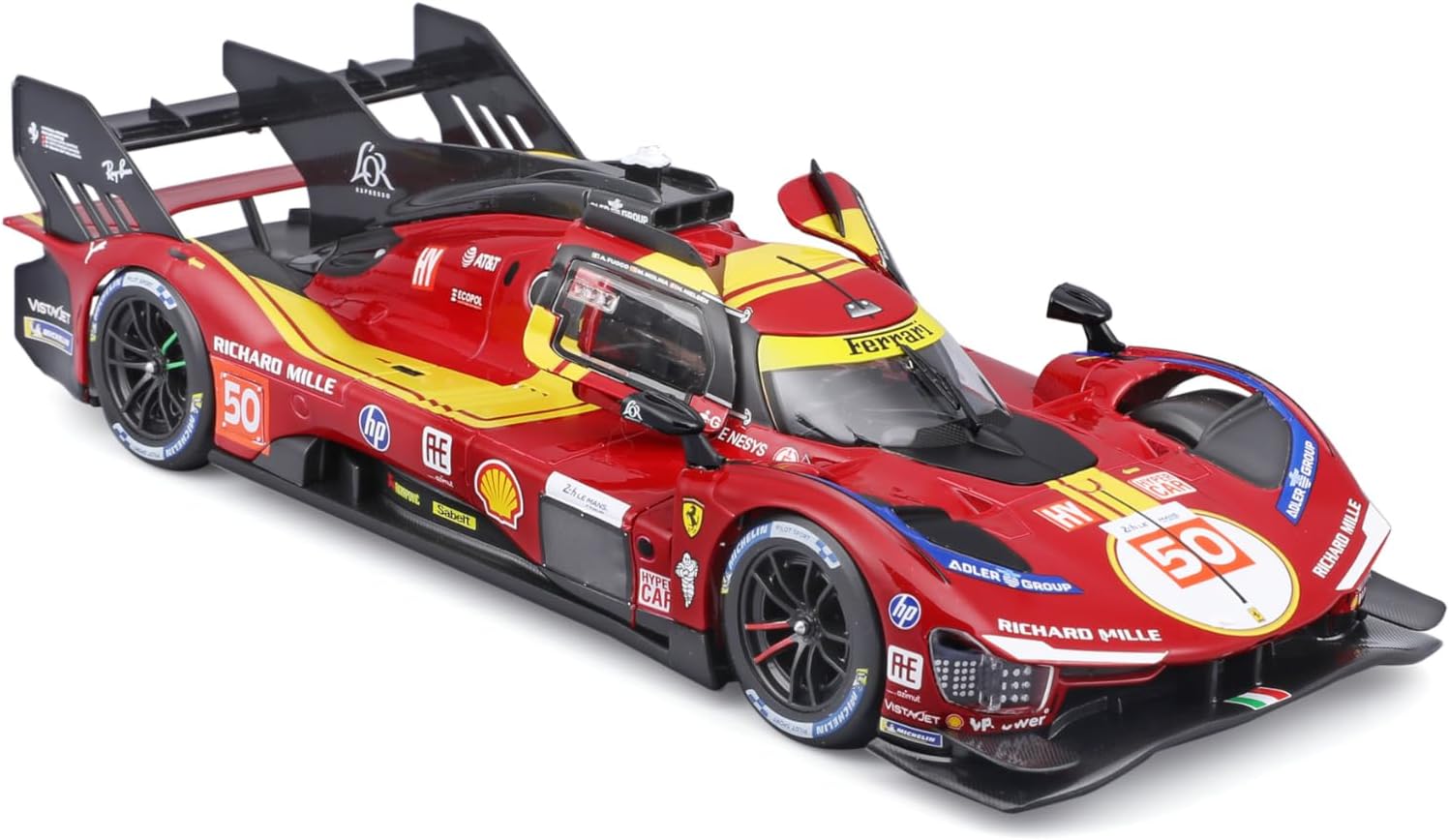 Bburago - 24H Le Mans Ferrari Racing 499P Die-Cast Hypercar - Red
