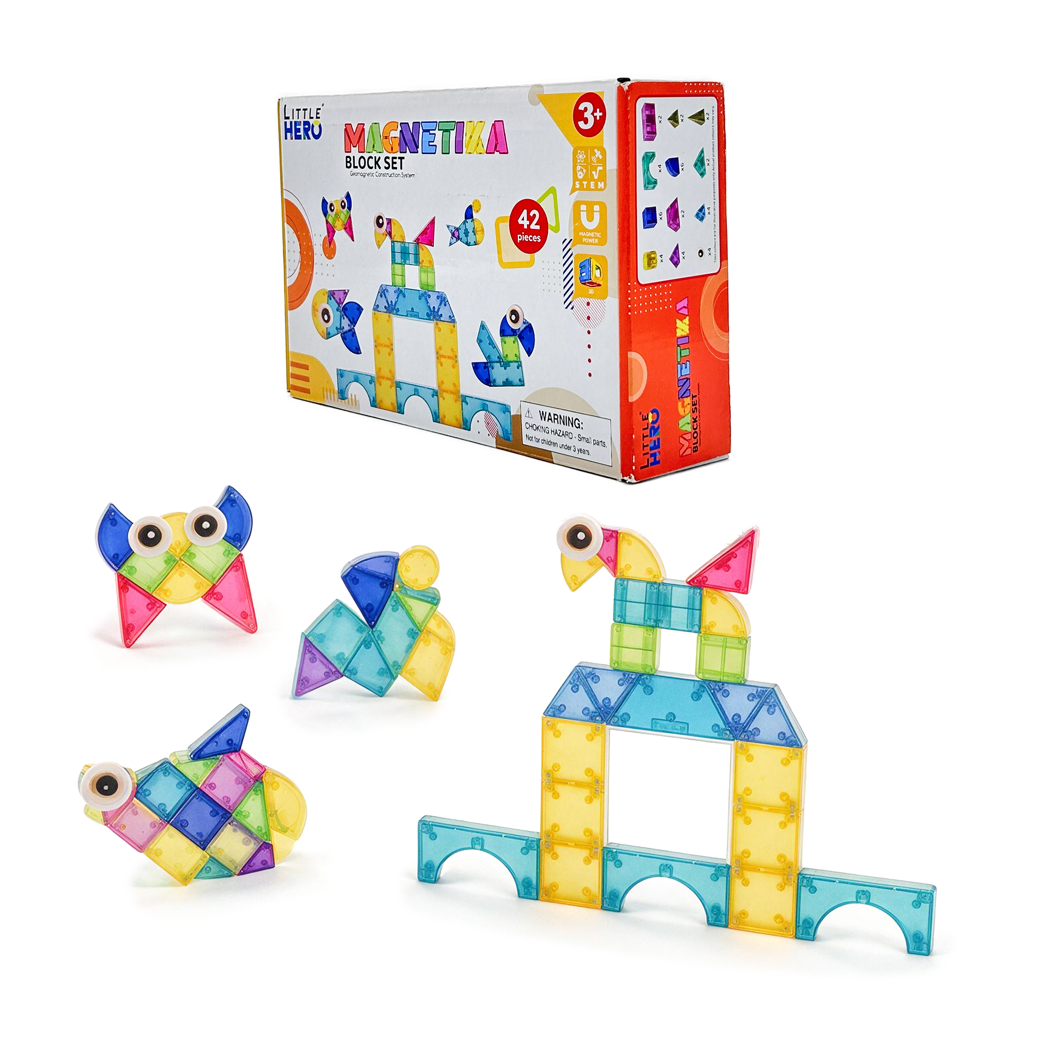 Little Hero - Magnetika Magnetic Blocks Set - 42 Pcs