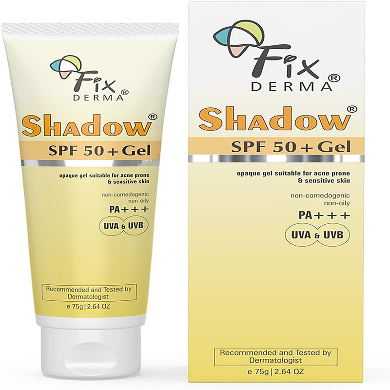 Fixerma - Shadow Sunscreen Gel for Oily Skin with SPF 50+ UVA/UVB Protection - Non-Greasy - 75g