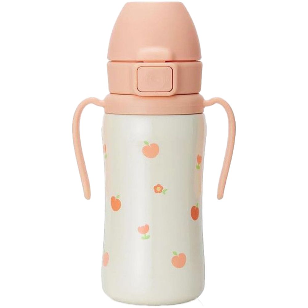 Grosmimi - 316 Stainless Stainless Steel Spill Proof Straw Cup - Peach Flower - 300 ml