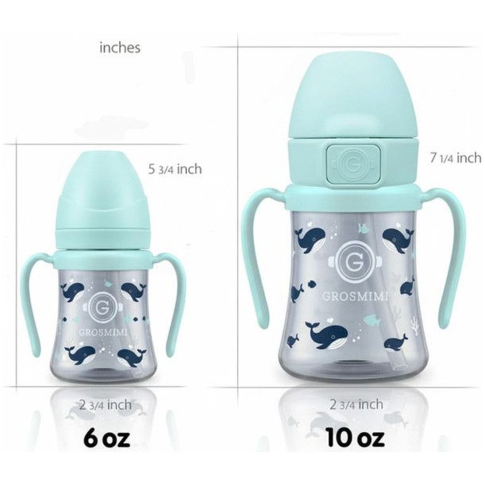Grosmimi - PPSU Straw Cup - Dark Baby Whale - 200 ml