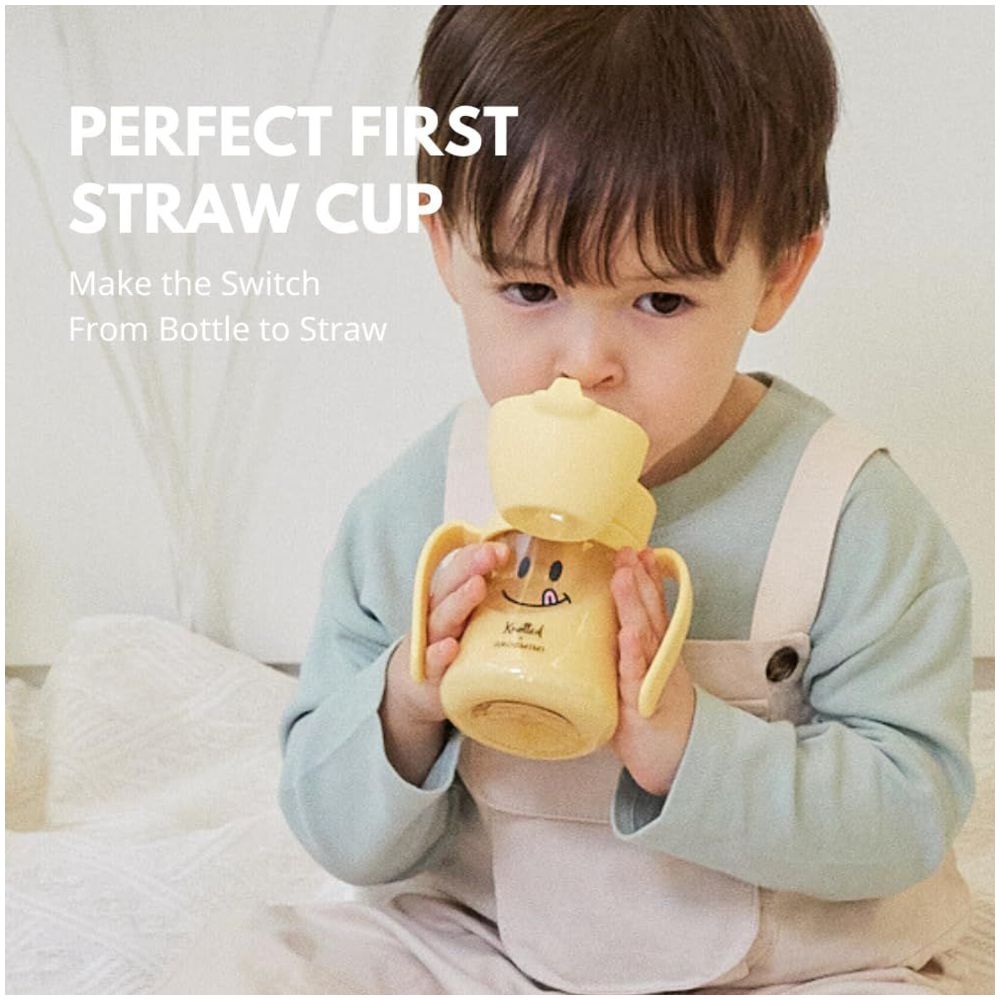 Grosmimi - X Knotted Flip Top Spill Proof Sippy Cup - Smile - 200 ml