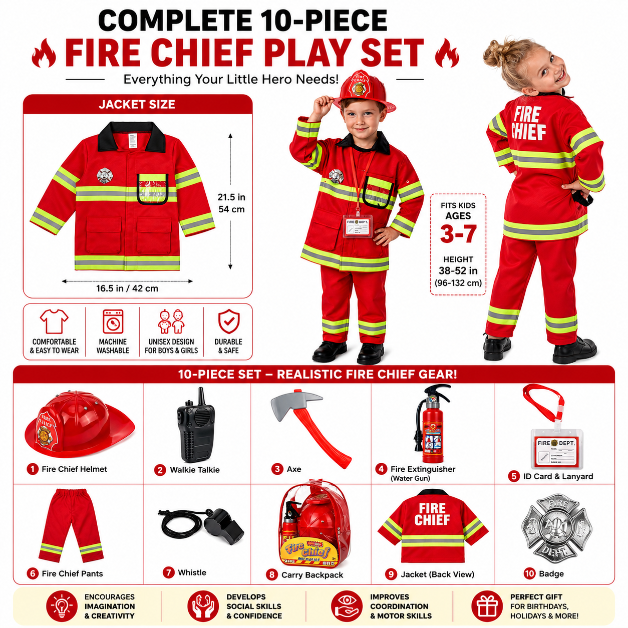 Doodle Kiddo - Fire Fighter Costume