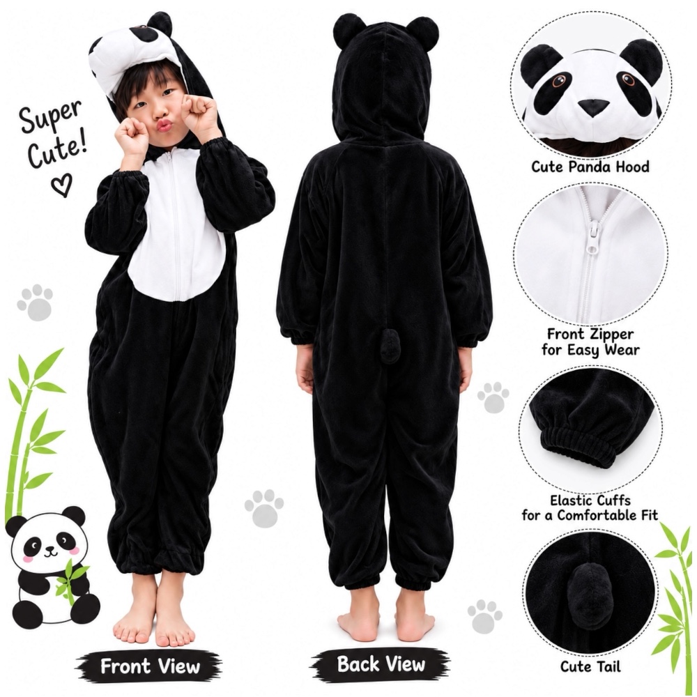 Doodle Kiddo - Panda Costume for Kids - Black