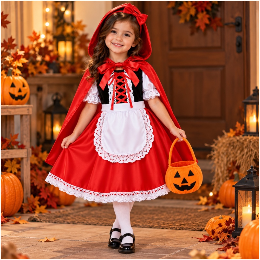 Doodle Kiddo - Red Riding Hood Halloween Costume for Girls