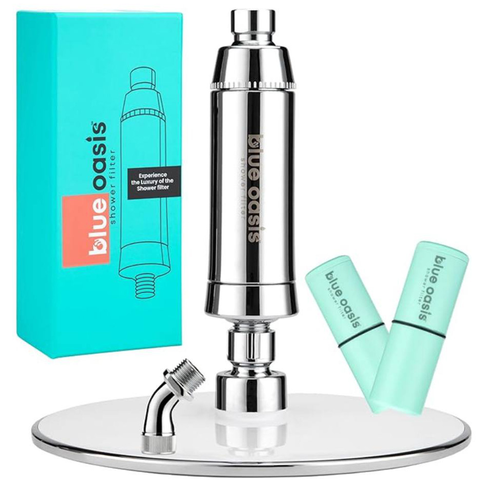 Blue Oasis Rain Shower Bundle - 5 Pcs (Chrome)