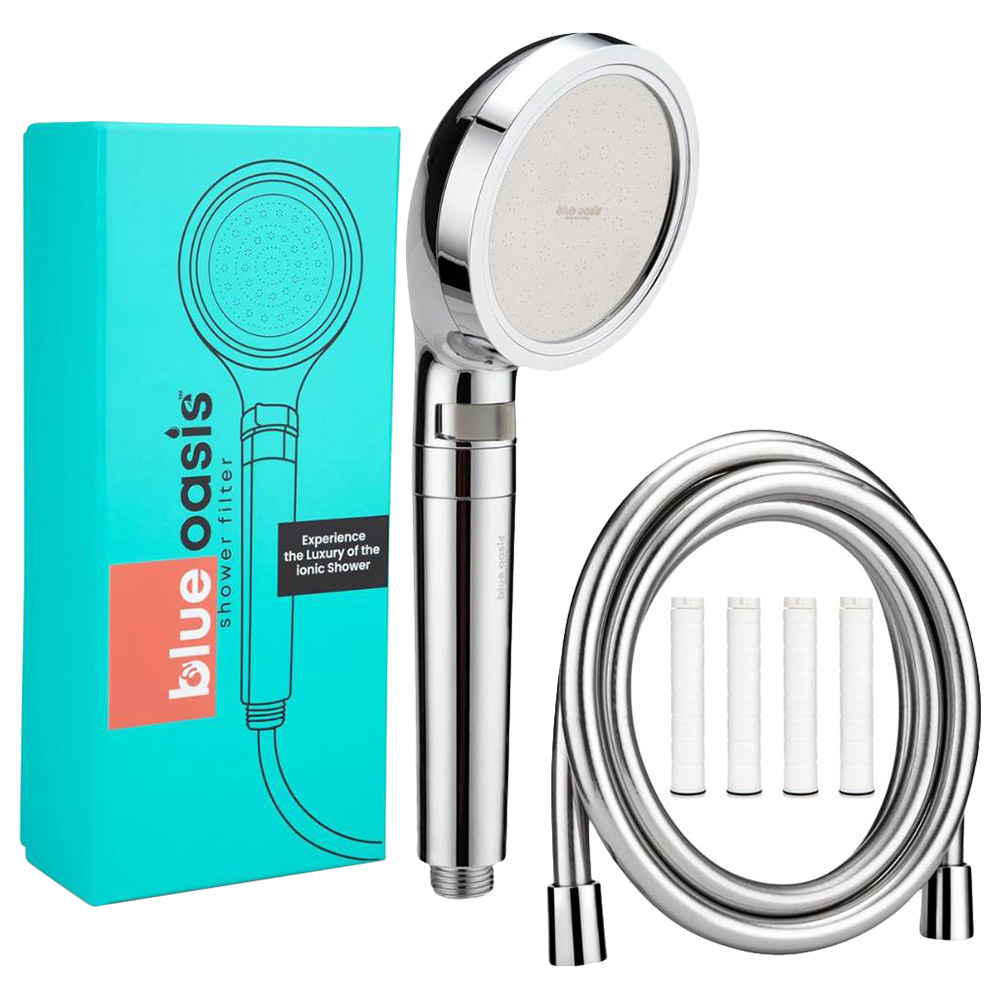 Blue Oasis Ionic Shower Filter Bundle - 6 Pcs (Chrome)
