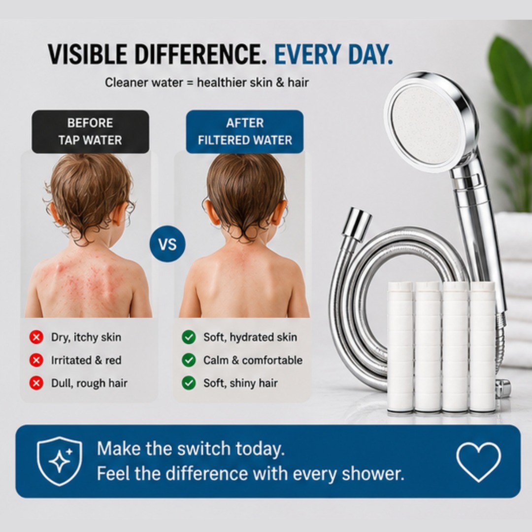 Blue Oasis Ionic Shower Filter Bundle - 6 Pcs (Chrome)