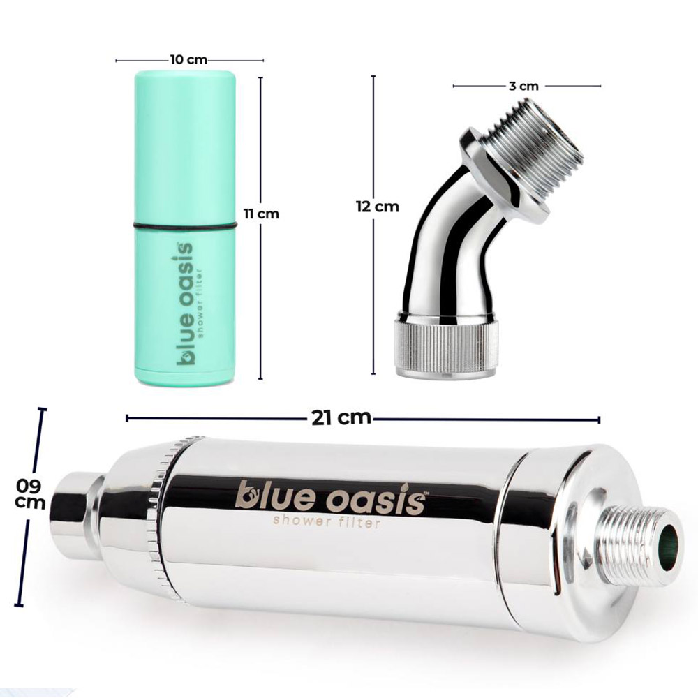 Blue Oasis Shower Filter Bundle - 5 Pcs (Chrome)