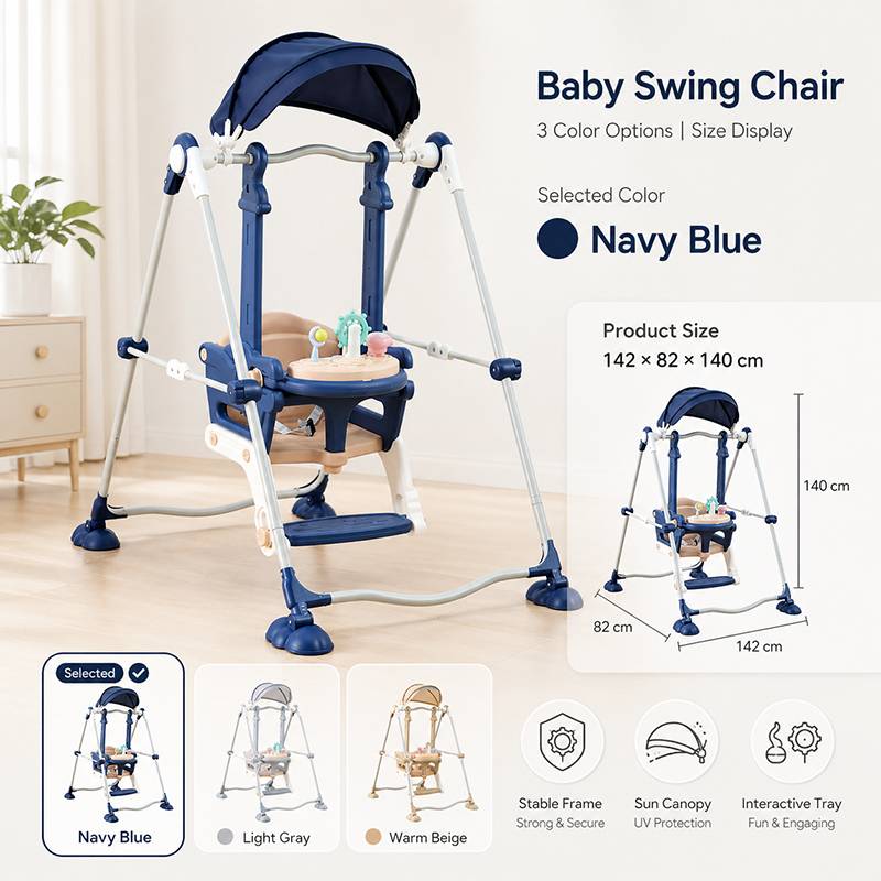 Amsham - Foldable Baby Swing Chair With Canopy
