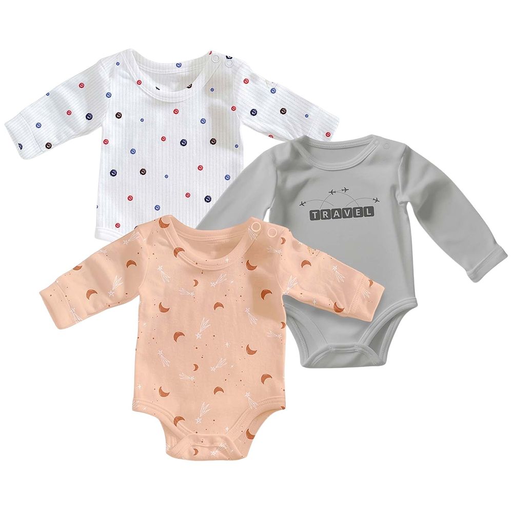 Luay Ultra Soft Full Sleeves Bodysuit - 3 Pcs