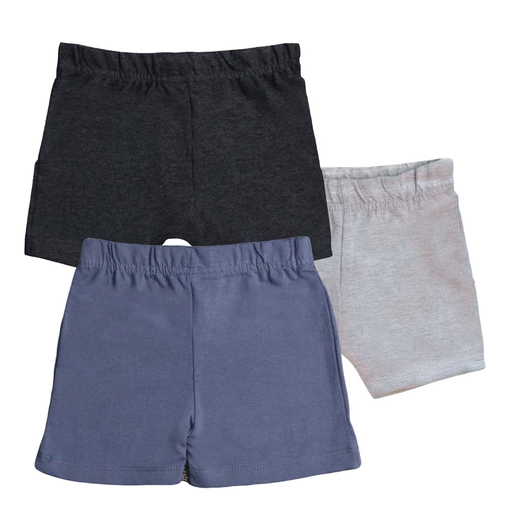 Luay - Babies Cotton Pants Blue/Black/Grey - 3 Pcs